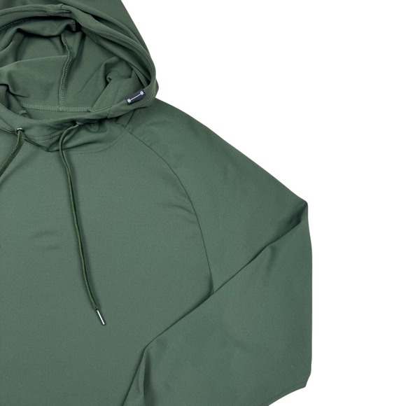 Barbell Men's Performance Hoodie Size M Bodybuilding Green Pullover Workout - Picture 6 of 13